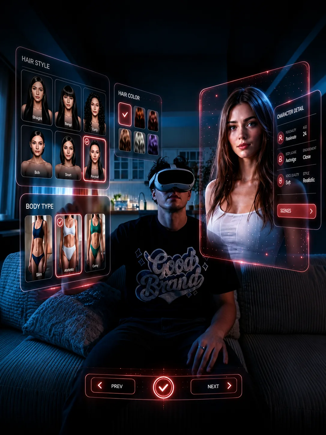 AI companion character customization experience